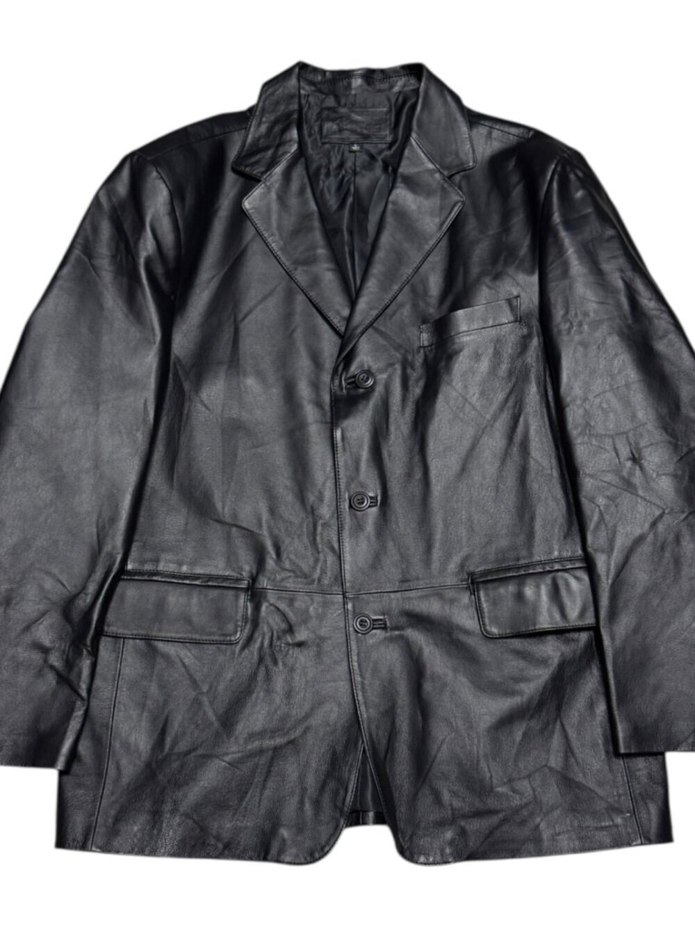 CROFT & BARROW LEATHER Coat Designer Business Casual Jacket Mens XL